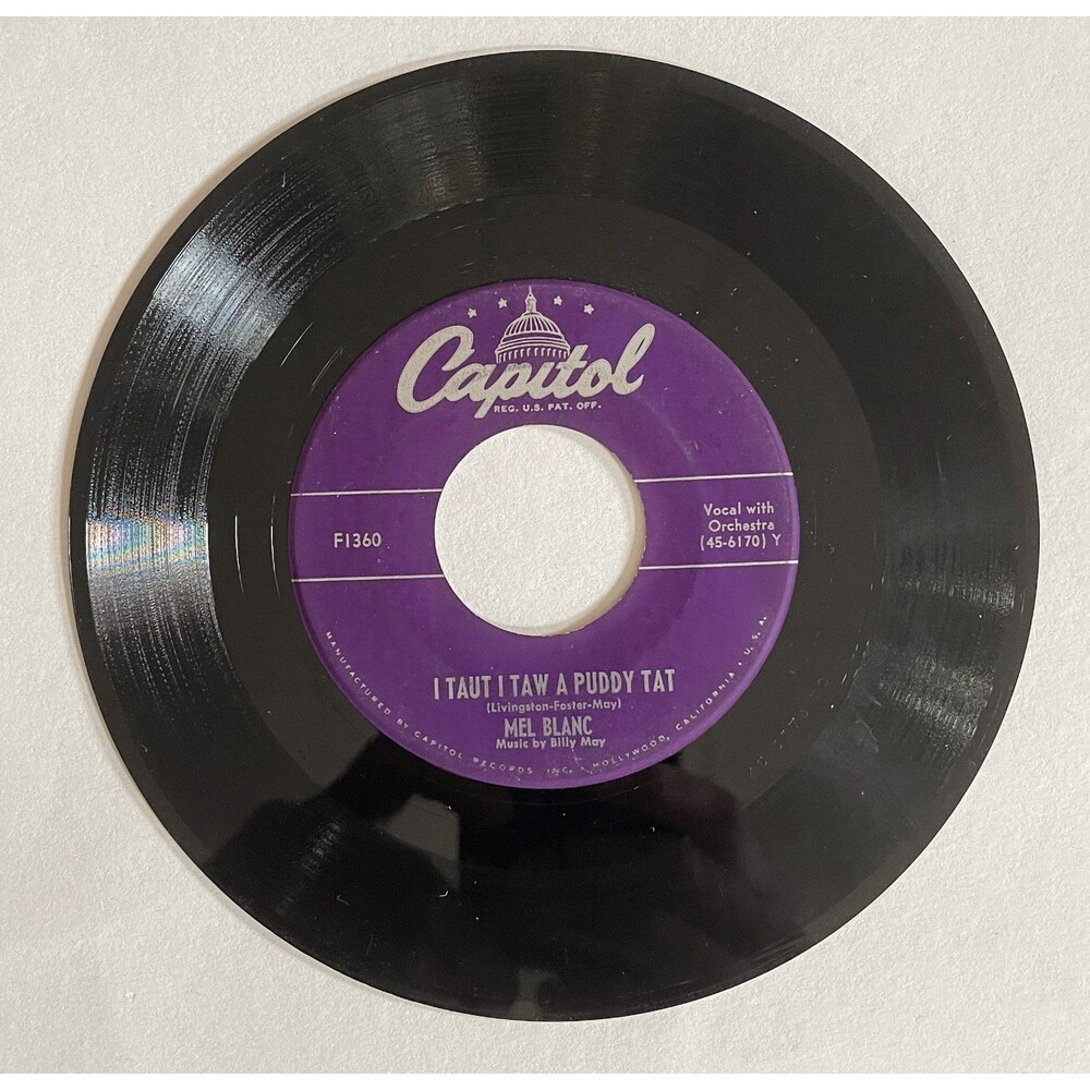 Mel Blanc Tweety Bird I Taut I Taw A Puddy Tat 7" 45 Record - Looney Tunes